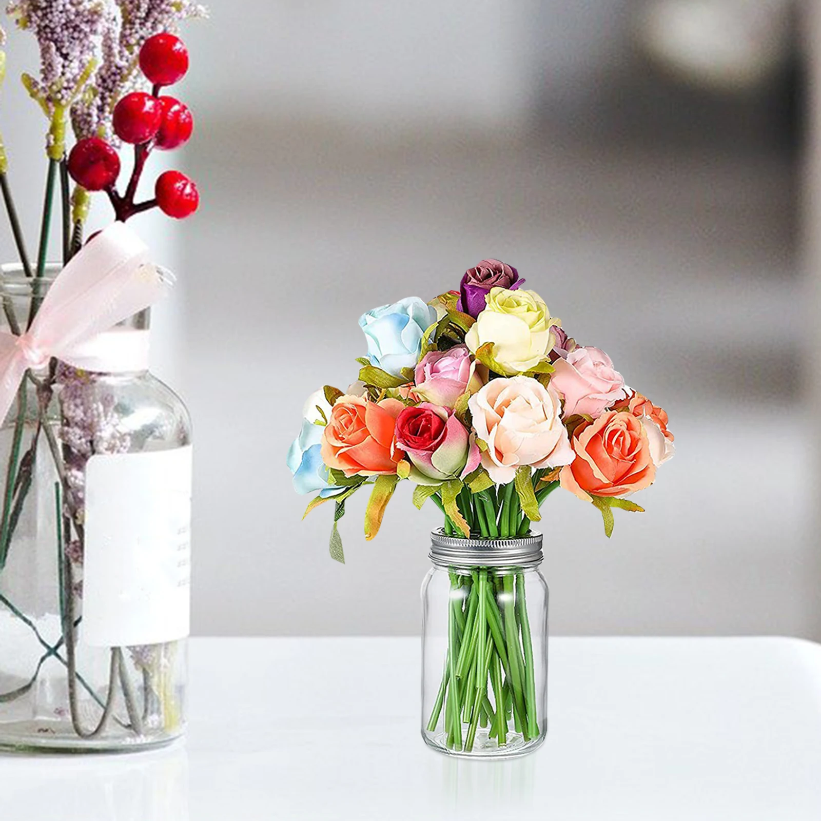 

4 Sets Metal Mason Jar Lid Organizer Floral Grid Insert For Flower Arrangement Wide Mouth Holder Storage Tool Sprouting Strainer
