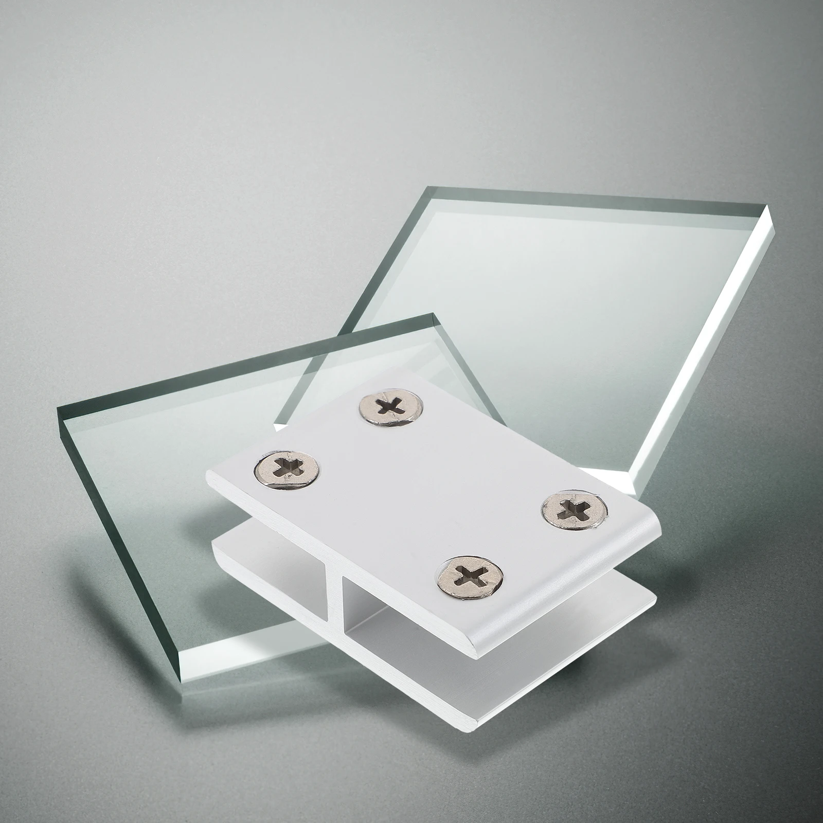 

2pcs Glass Clamp 8-10mm Aluminum Alloy Railing Balustrade Bracket Furniture Support Clips Shelf Cabinet Display Hardware