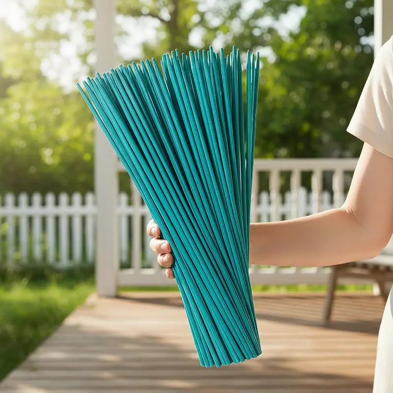 Eco-Friendly 10Pcs 30/40/45/50cm Green Plant Support Sticks For Growing Vegetables Flowers Garden Plant Care Accessories