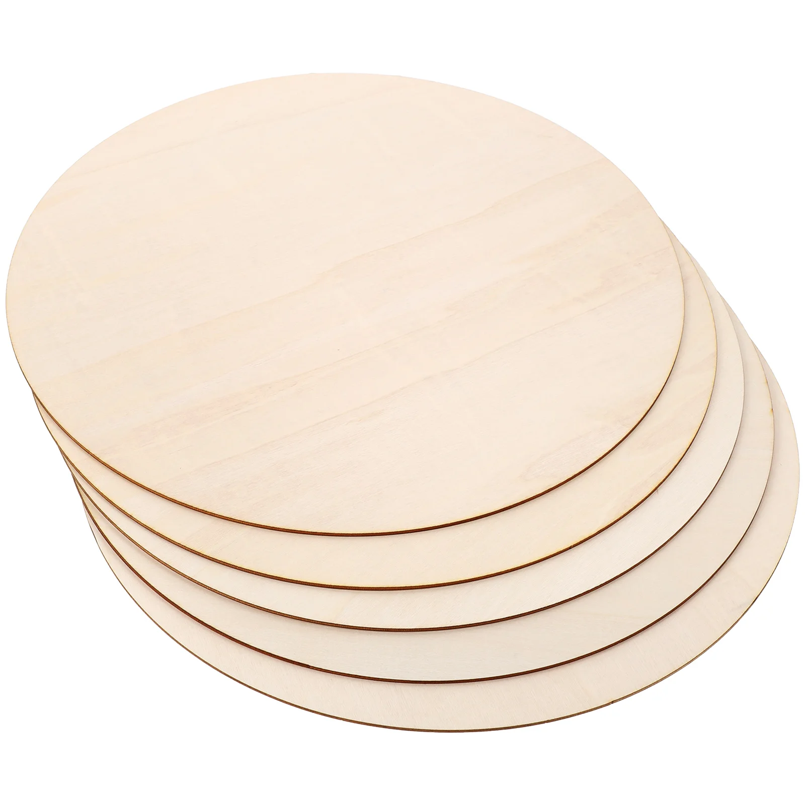 

5pcs Round Wooden Door Sign Decoration Unfinished Diy Blank Craft Ornament Hanging Tags Natural Wood Slices Party Decorative