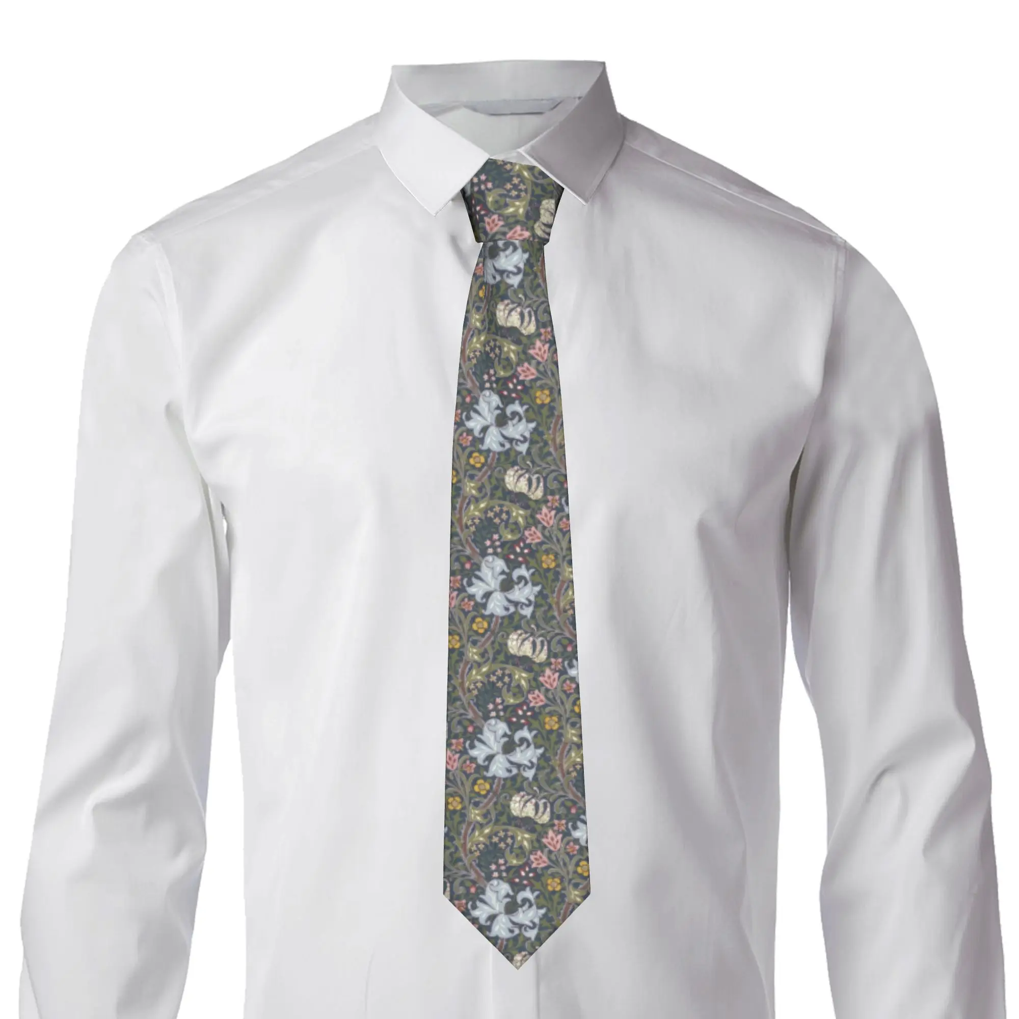 Fashion William Morris Golden Lily Strawberry Thief Tones 1 Neck Ties for Party Men  Neckties