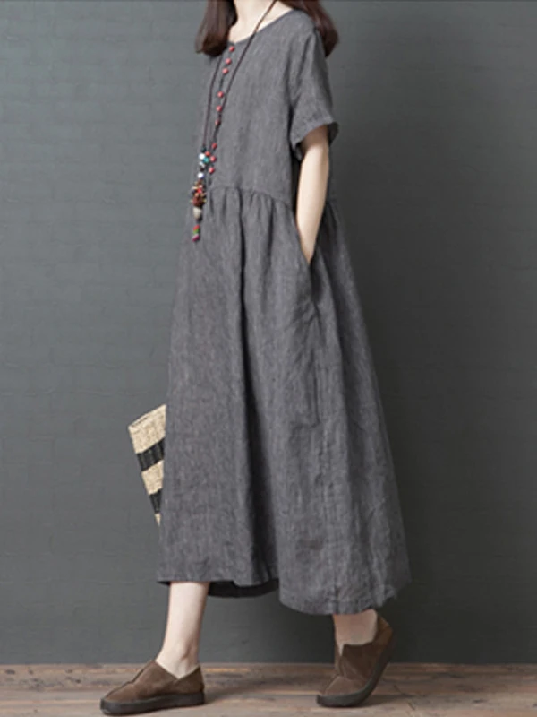 

Новая модная повседневная полосатая хлопково-льняная юбка большого размера свободного кроя, визуально стройнящая, для женщин, 2026 год