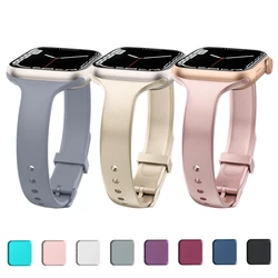 Slim Silicone Band for Apple Watch 8 7 6 5 4 3 SE Strap Bracelet for iWatch Ultra 49mm 45mm 41mm 40mm 44mm 38mm 42mm Watch Band