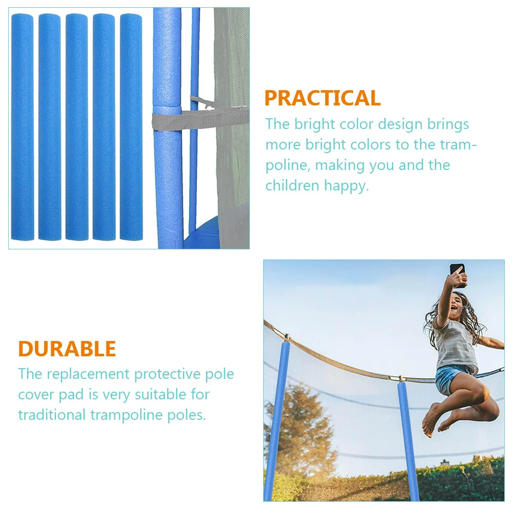 

5pcs Trampoline Covers Fence Tube Covers Bright Color Trampoline Poles Sponge Protect Playground Gym Safety Supplies