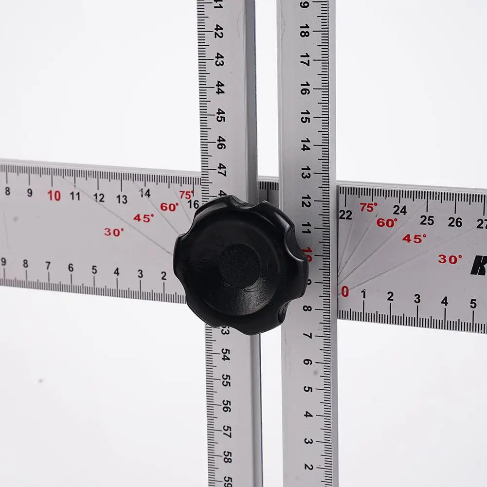 2 In 1 60CM High Precision Angle Ruler Woodworking Scribe Drawing Marking Gauge Crossed-Cut T-type Ruler Measuring Tools