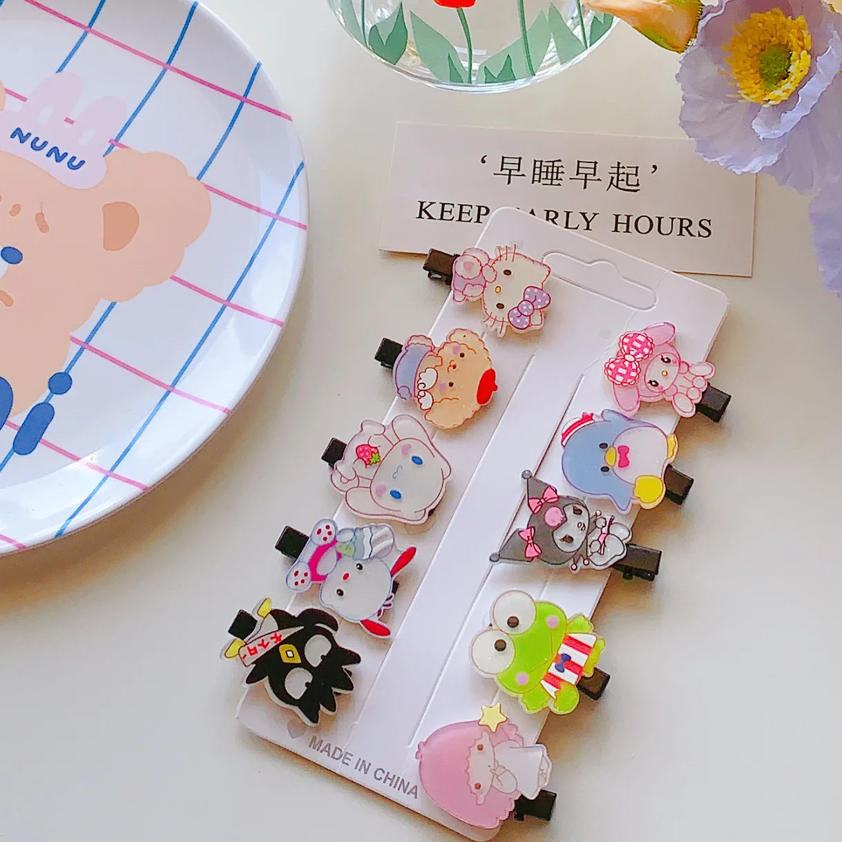 لـ KulomiNew مشبك شعر فتاة جميلة زهرة الأميرة مشبك حافة شابة 10 مجموعات من المشابك الصغيرة