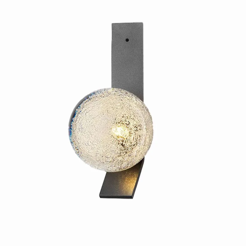 Imagem -06 - Minimalista Ouro Branco Preto Metal Parede Interior Luzes Escadas Bedside Parlor Aisle Sconce Lâmpada Drop Shipping Glass Ball