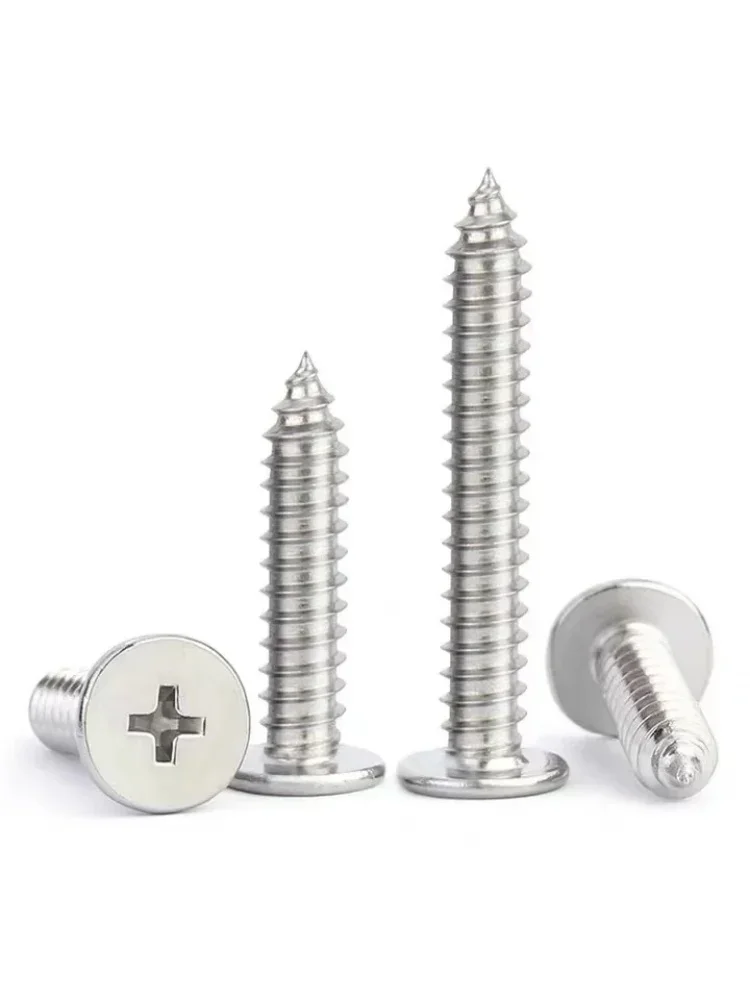 CA 304 Stainless Steel Flat Head Cross Self-Tapping Screw Large Phillips Super Ultra Thin Wafer