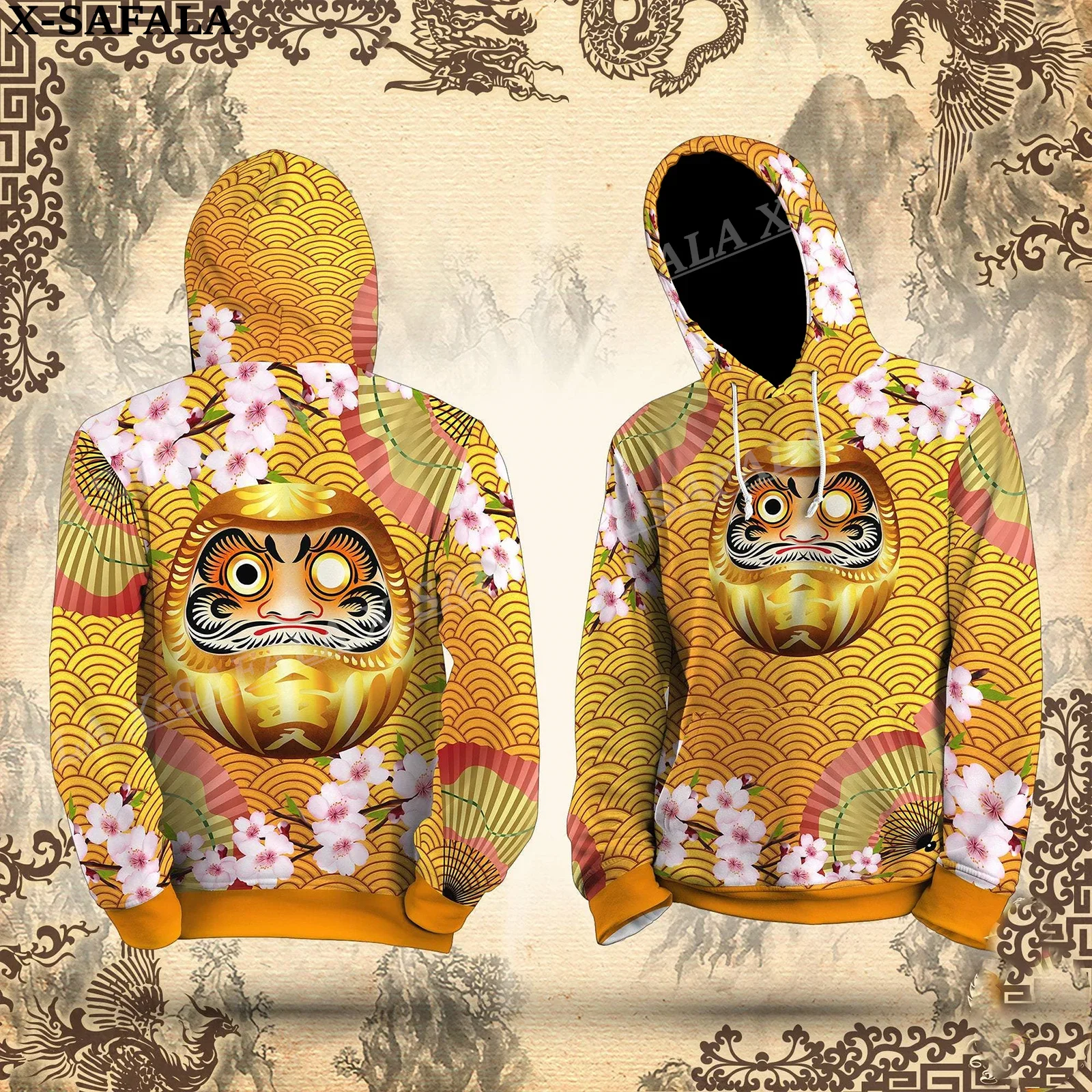 

Japanese Psychedelic Daruma 3D Print Zipper Hoodie Man Female Pullover Sweatshirt Hooded Jacket Jersey Coat Tracksuits-4