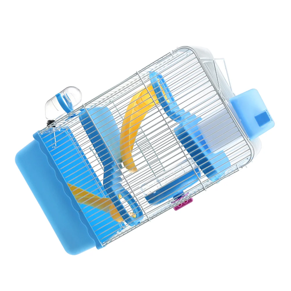Luxury Three Layer Hamster Cage Portable Small Pets House Chinchilla Hamster House (Light Blue)