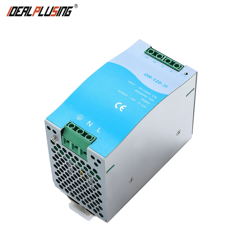 DR-120-24 ac/dc 120w 24v mini dc din rail smps led power supply with CE ROHS