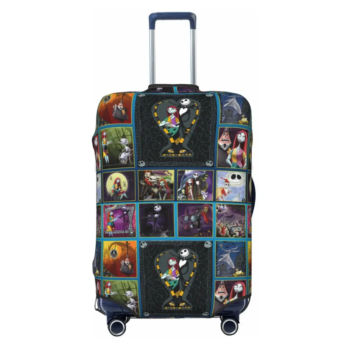 

Christmas Nightmare Skull Skellingtons Suitcase Cover Washable Halloween Skeleton Luggage Covers Protector for 18-32 inch