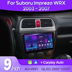 QSZN For Subaru Impreza WRX 2003 - 2007 2K QLED Android 13 Car Radio Multimedia Video Player GPS AI Voice CarPlay 4G Head Unit