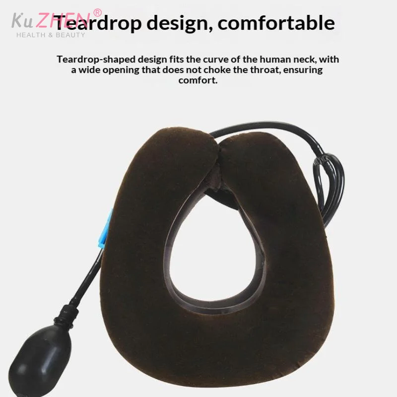 Full Velvet Three-layer Cervical Traction Instrument Fabric NeckBrace Support Inflatable Neck Stretcher Cervical Traction Device