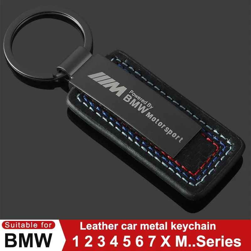 For BMW 1 2 3 4 5 6 7 Series E30 E38 E39 E46 E60 E61 E90 X5 X6 E70 E83 F30 F32 Car Leather Keychain Metal Decorative Accessories