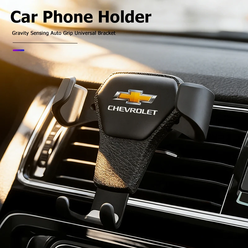 Soporte para teléfono de coche con sensor de gravedad, soporte Universal para Chevrolet Cruze Sonic Silverado Corvette Trax Camaro Tahoe Z71