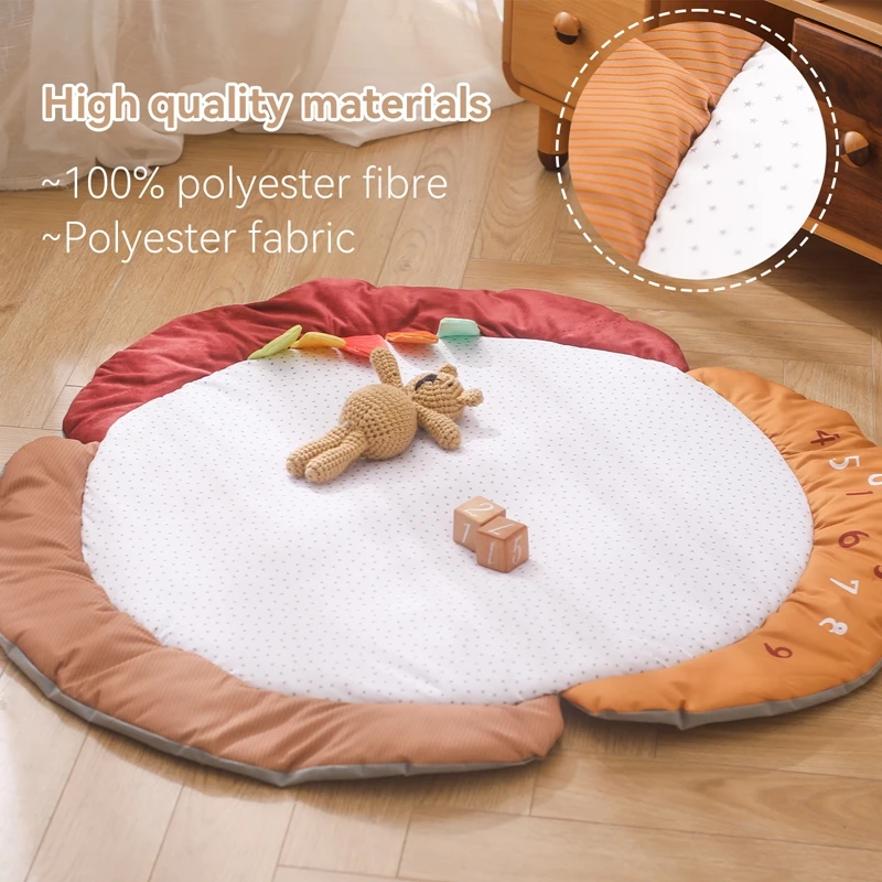 Baby Play Mats Round Floor Soft Cotton Baby Bedding Blanket Lace Crawling Mat Game Pad Toys For Children Room Nursery Decor