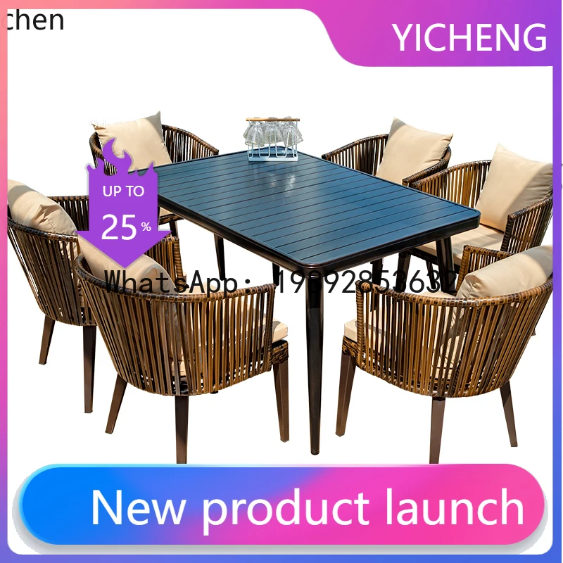 

A2-26 Outdoor Table and Chair Courtyard Outdoor Terrace Garden Rattan Chair Leisure Combination Waterproof and Sunscreen