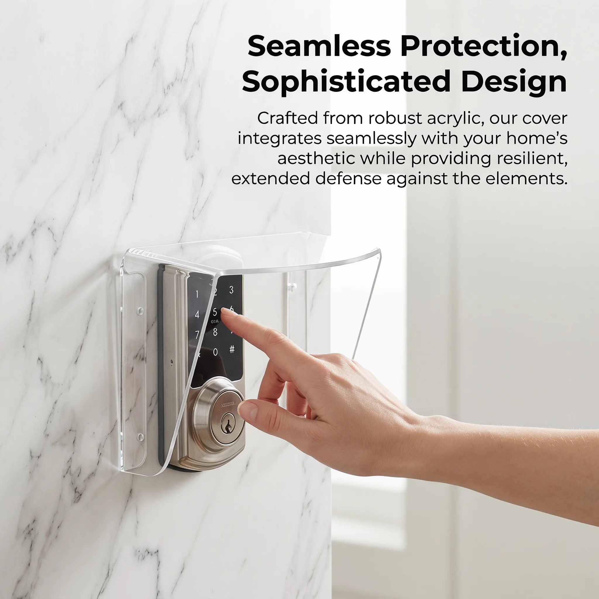 Door Lock Rain Cover Waterproof Acrylic Electronic Door Lock Weather Cover for Outdoor Use Access Control Machine Doorbell