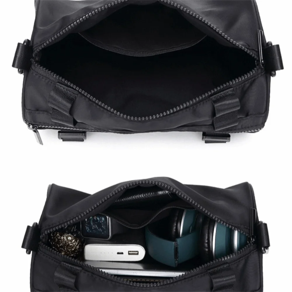 

Solid Color Men Cylindrical Bag Large Capacity Wide Strap Canvas Crossbody Bag Multifunctional Japanese Style