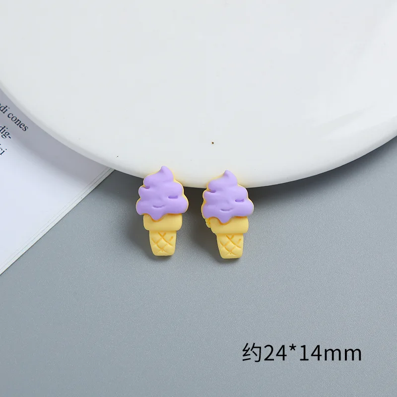 Ice Cream Resin Flatback Cabochon for Handmade Crafts 20pcs Sweet Foods Play Resin Decoration Accessory DIY Slime Charms