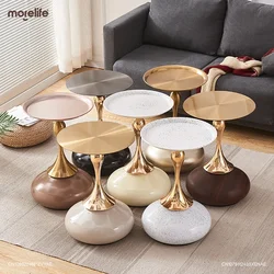 Mesas laterales de hierro de cintura pequeña y bonita, mueble creativo para sala de estar, sofá, mesa de centro, disco, mesita de noche pequeña, mesitas de noche, muebles para el hogar