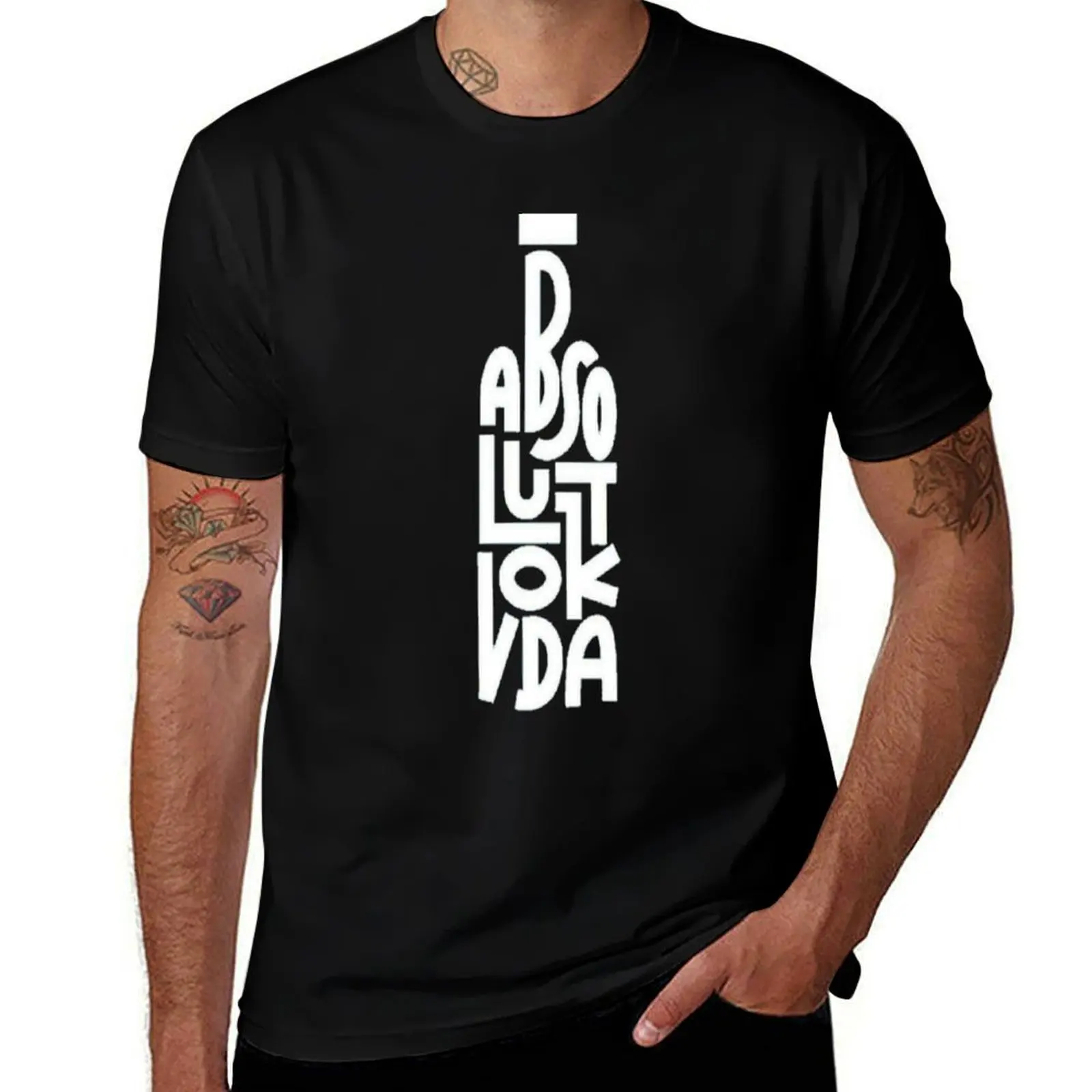 Absolute Vodka T-Shirt Basic Plain Short Sleeve Crew Neck Tee T-Shirt