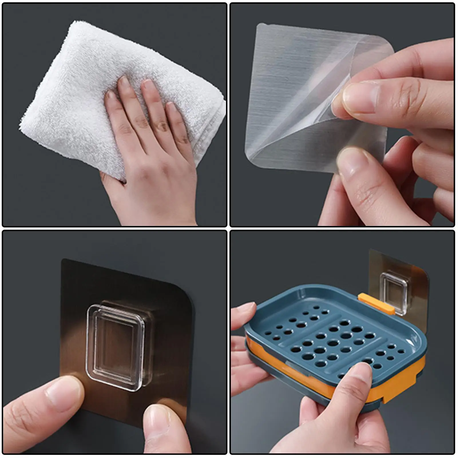 

Двойная подставка для мыла без сверления, дренажная, для ванной и кухни, настенная, на присосках