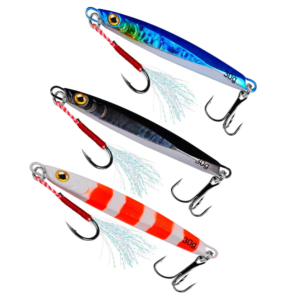 Fishing Lure Bait 7-30g with Sharp Hook Tip Artificial Hard Bait Bass Fishing Bait Tackle Trout Jigging Lure Jigs Saltwater Lure