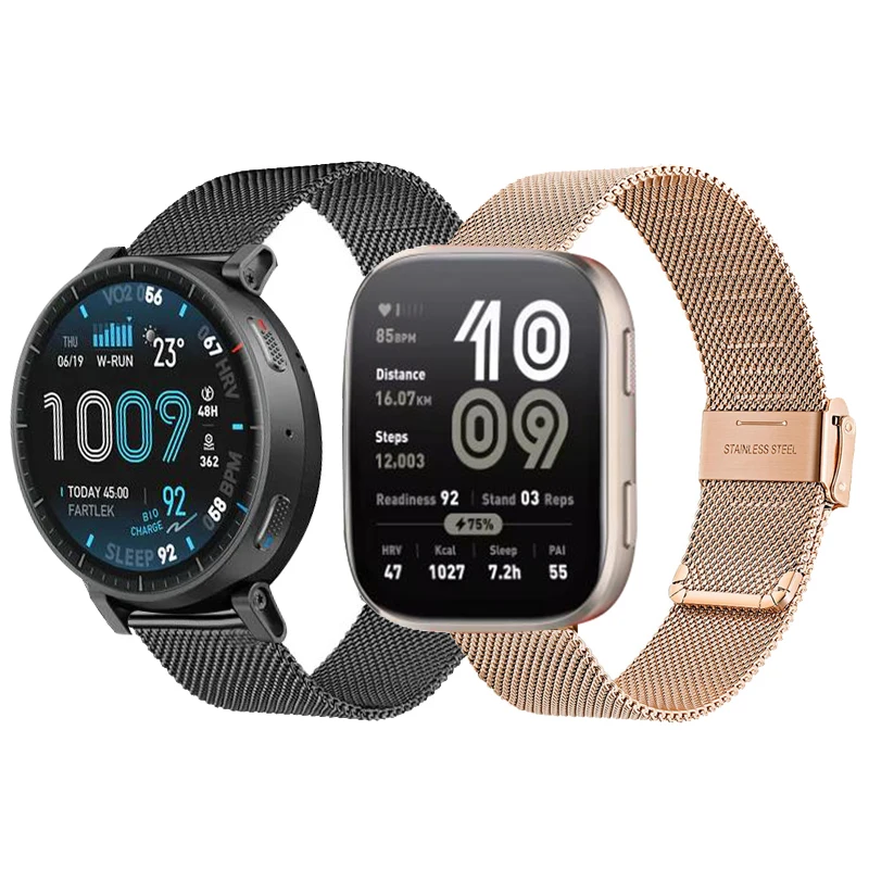 Armbänder für Amazfit Active 2/Active Max/GTS 2/3/4 Mini/GTR 4/2e Zubehör 20mm/22mm Uhrenarmbänder für Amazfit Bip 6 5 3 Band