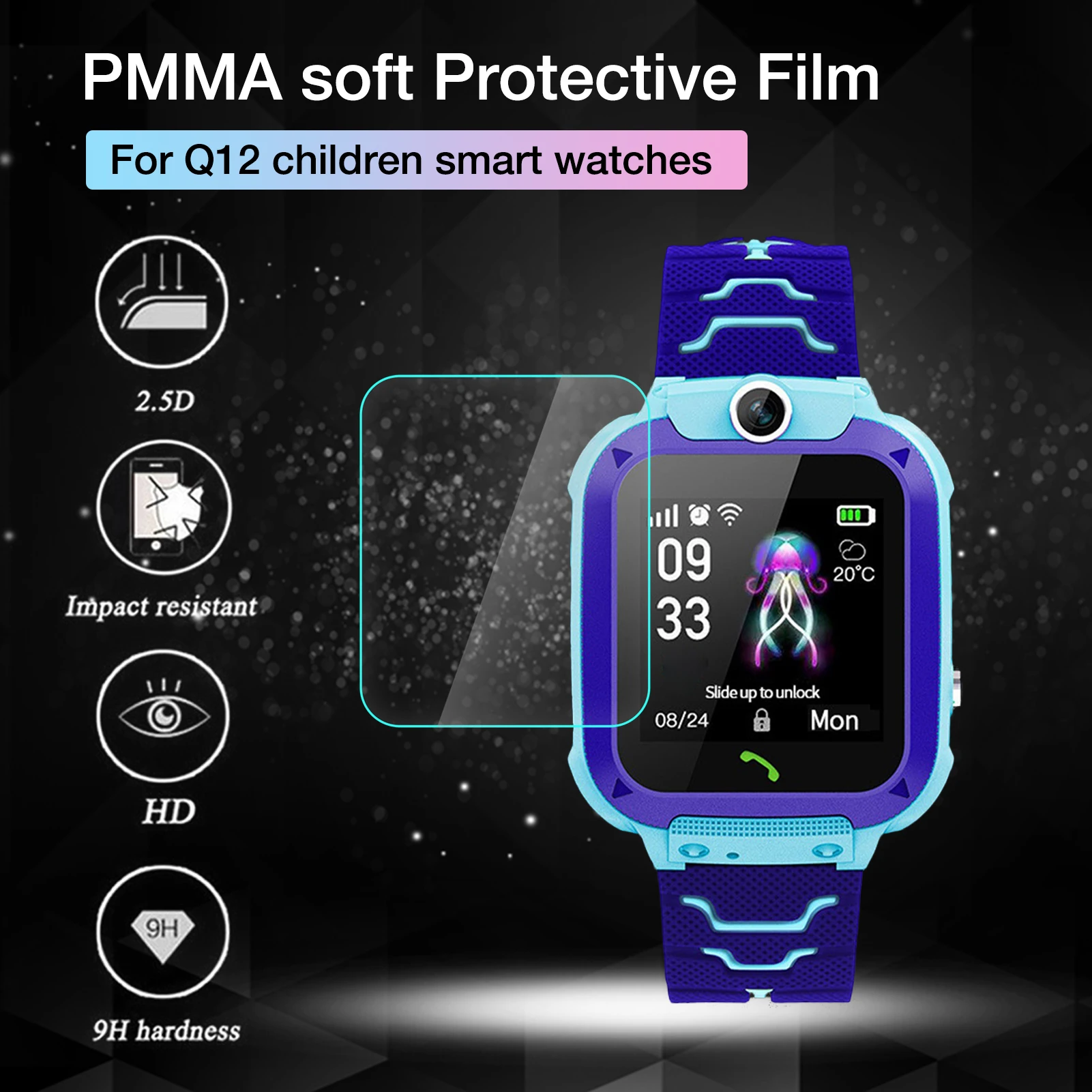 9H Hardness HD Glass Screen Film Protector For Q12 Baby Kids Child Smart Watch Smartwatch Glass Screen Protectors