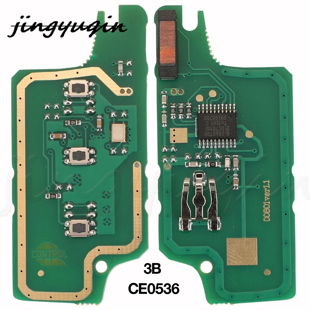 jingyuqin 2/3 Buttons ASK/FSK Remote Key Circuit Board For Peugeot 207 408 307 308 408 Citroen C2 C3 C4 Picasso ID46 CE0536/0523