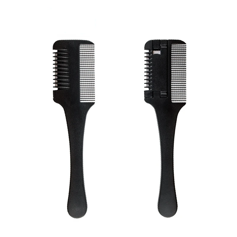 Black Hair Styling Brushes with Razor Blade Hair Cutting Thinning Trimmin Kids Hair Cutting Comb Salon Barber Styling Accessorie