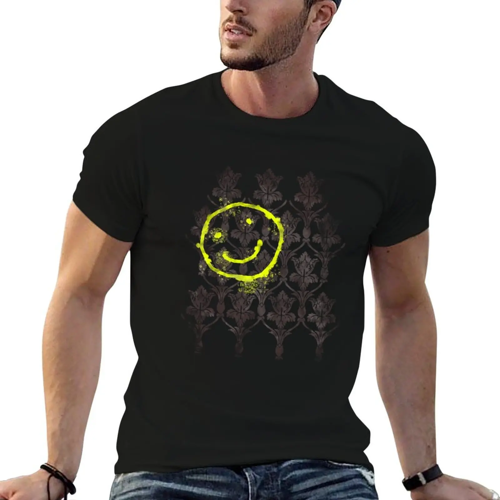221B wallpaper T-Shirt blanks topping t shirts for men cotton