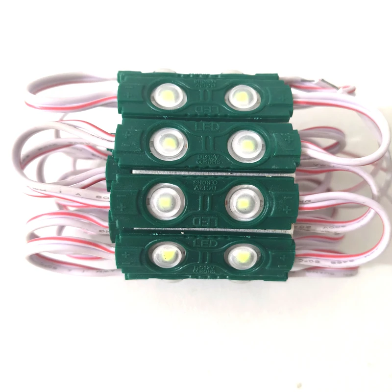 20 pz moduli led super luminosi DC12V impermeabile 2835 2 LED stampaggio ad iniezione illuminazione a LED bianco/rosso/blu/giallo/rosa/bianco caldo