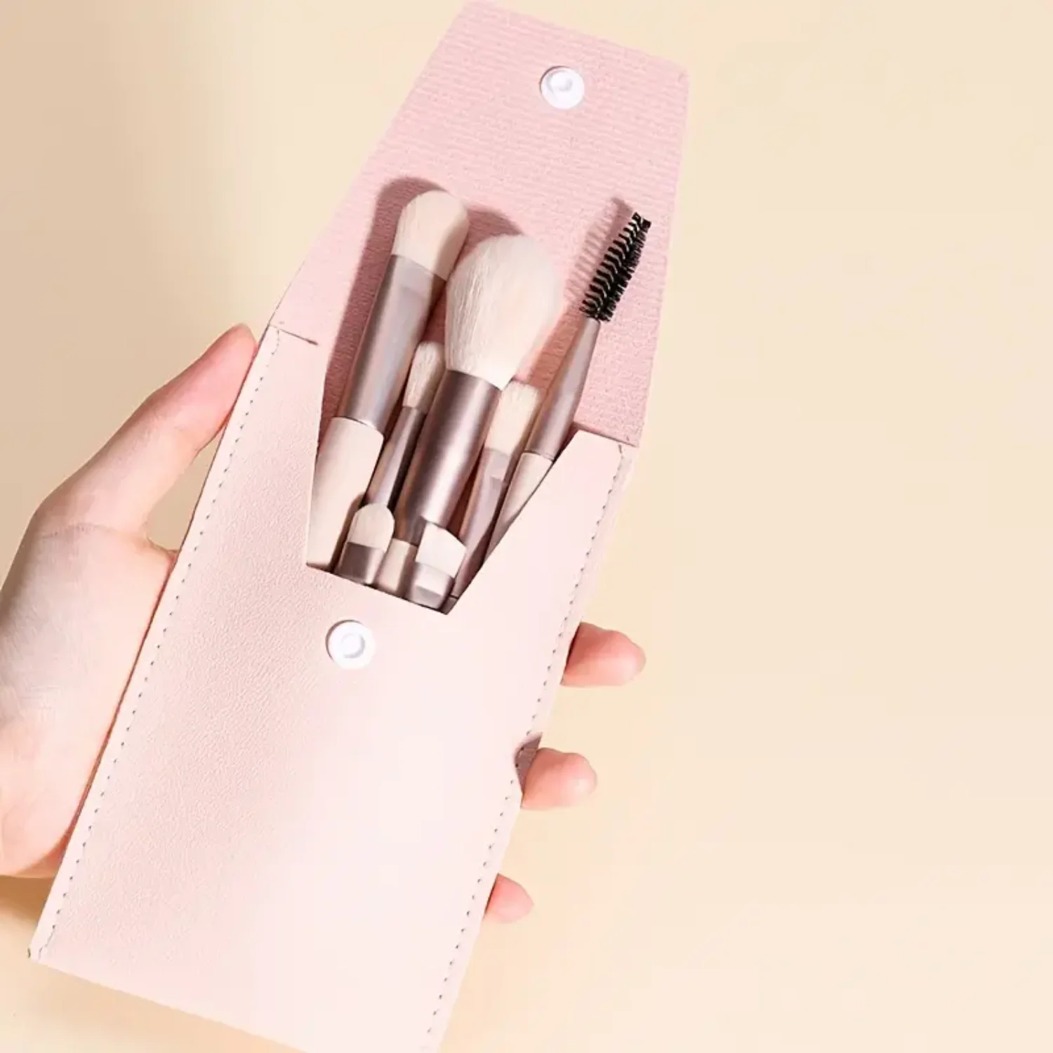 8-teiliges minimalistisches Make-up-Pinsel-Set mit Aufbewahrungstasche – ideale Reise-Schönheitswerkzeuge für Lidschatten, Eyeliner, Augenbrauen, Foundation, B