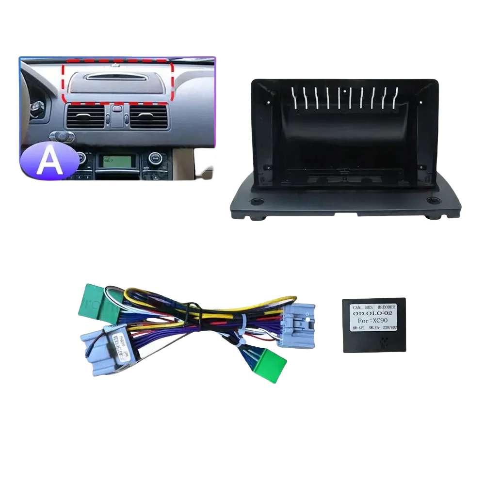 Car Radio Fascias Frame For Volvo XC90 2004-2014 9 inch Stereo Panel Wiring Harness Connector Power view 3