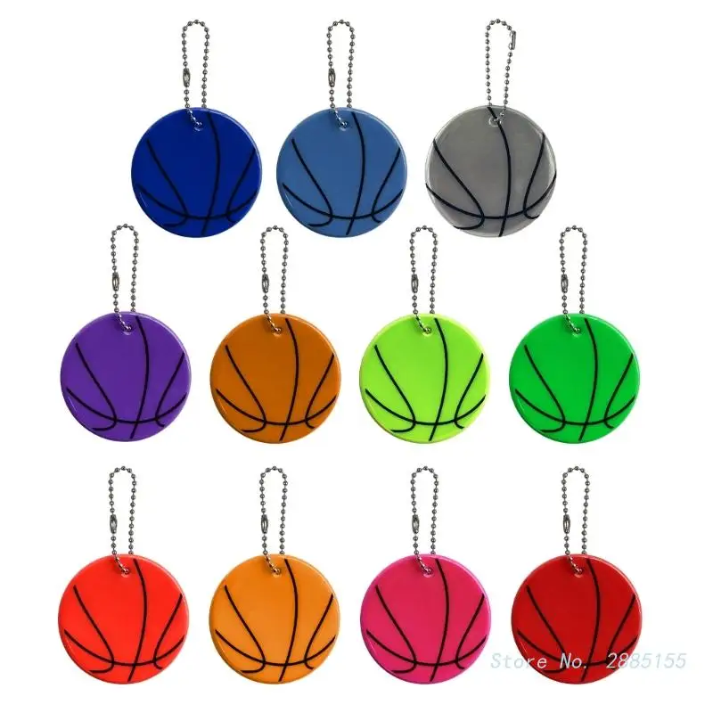 Basketball Keyrings Reflective Keychain Bag Pendant Accessories High Visibility Traffic Visible Safety Reflector