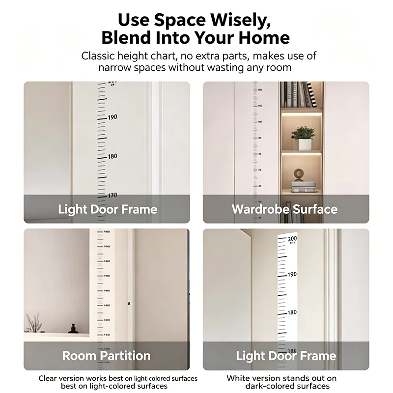 New Cartoon Height Measurement Wall Sticker Accurate Clear Scale Up To 200cm Removable For Kids Bedroom Nursery Home Decor
