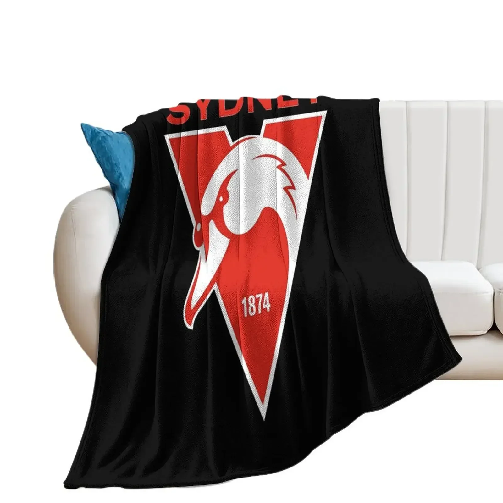 Sydney the Bloods Swans Haughty Swannies-Logo Throw Blanket Nap Sofas Blankets