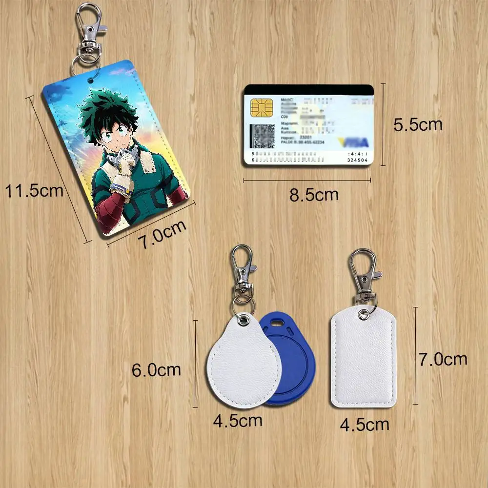 Curly hair Himiko Toga Izuku Midoriya Keychain Holder Suitable For Subway Bank Card Bus Card Case Badge Holder Wallet Card