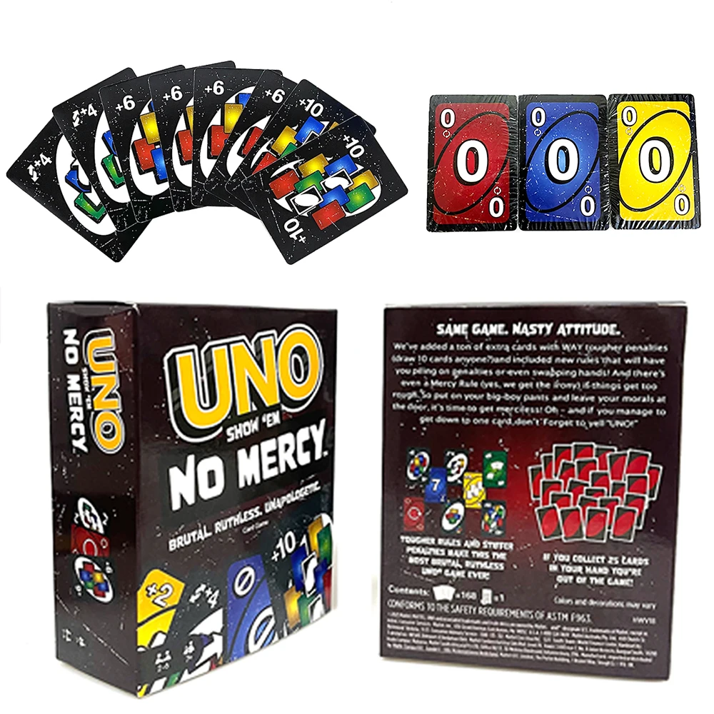 Uno No mercy Game Board Games UNO Cards Table Family Party Entertainment UNO Games Card Toys Children Birthday Gift