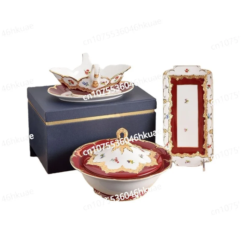 

Высококачественный роскошный набор посуды из фарфора Mason: позолоченная суповая кастрюля, плоский поднос, тарелка для рыбы, суповая миска и обеденная тарелка