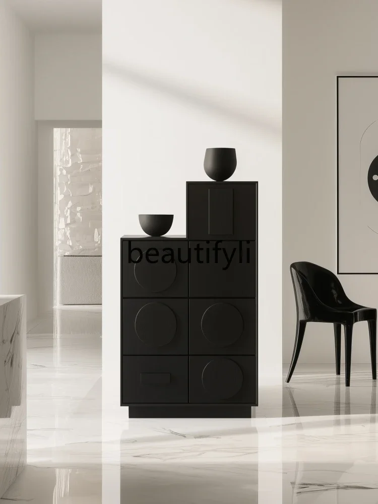 

smt1 Italian porch chest bedroom storage Carmen household black door storage cabinet