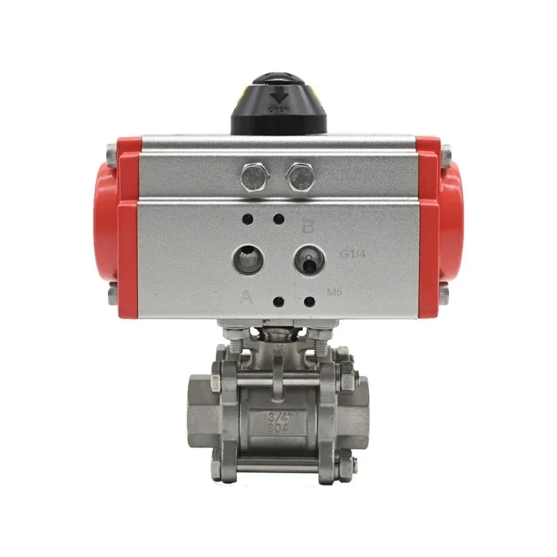 JTALV DN100 Double Acting Stainless Steel Air Control Pneumatic Actuator Ball Valve