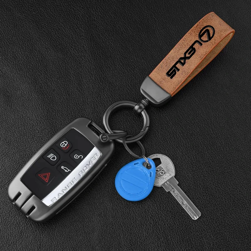 

Car Sticker For Lexus LS LC RZ IS350 ES300 GS350 CT200h GX460 LX570 RX500h Car Fine Leather Keychain Ring Emblem Key Chain Acce