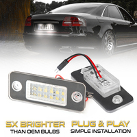 2Pcs For Audi A8 D3 2002-2009 Car Rear White LED License Plate Light Number Lamp OEM Part Number:4E0943021,4E0943022