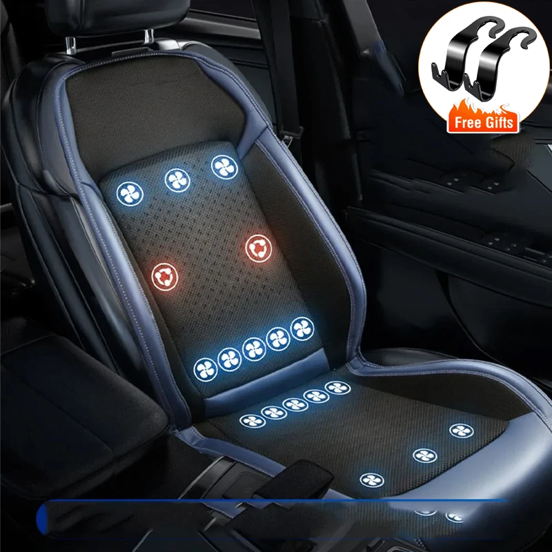 

12V/24V Summer Cool Massage Cushion Fan Blowing Cool Ventilation Cushion Car Seat Cooling Vest Car Accessories