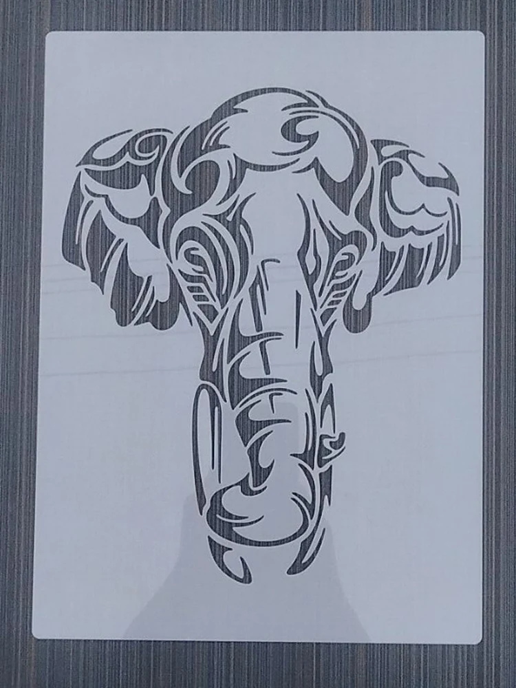 1PCS 21*29Cm Elephant Template DIY Layering Stencils Wall Painting Scrapbook Coloring Embossing Album Decorative Card Templat