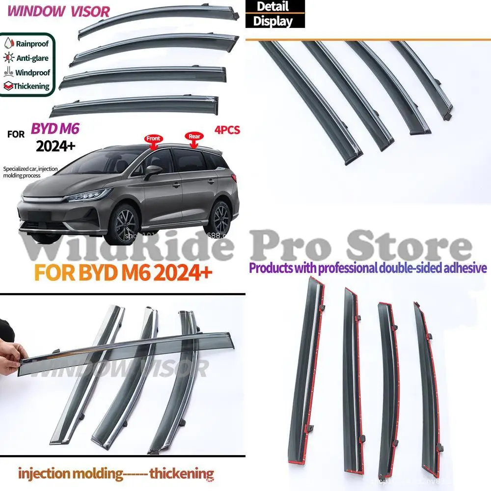 

1 set For Right Hand Drive BYD M6 2024+ Window Visors Rain Deflectors